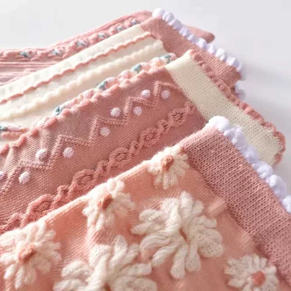 5 Pairs of Socks – Vintage Pink Floral