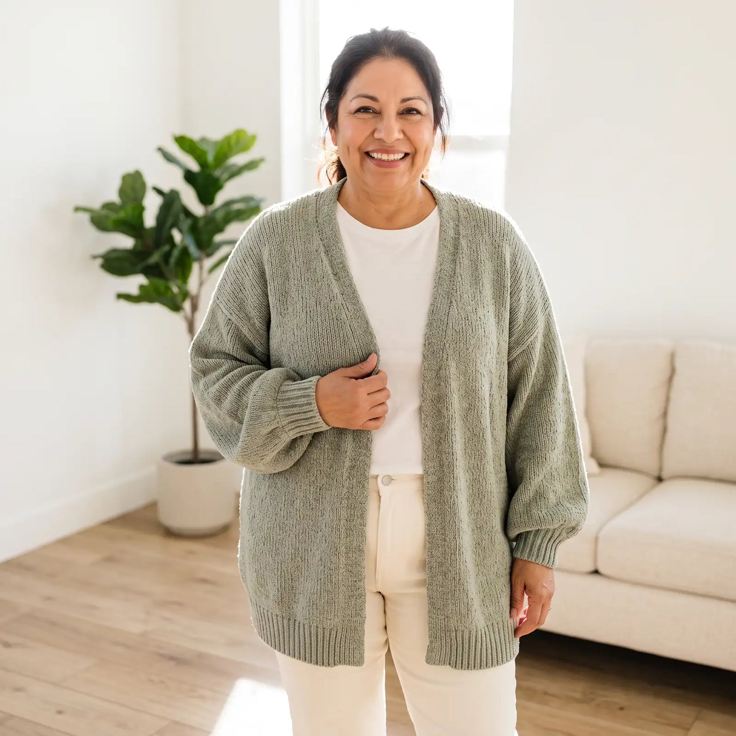 Cloud Knit Sage lifestyle