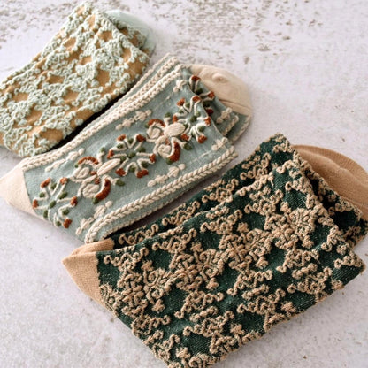 5 Pairs of Socks – Romantic Green Tones