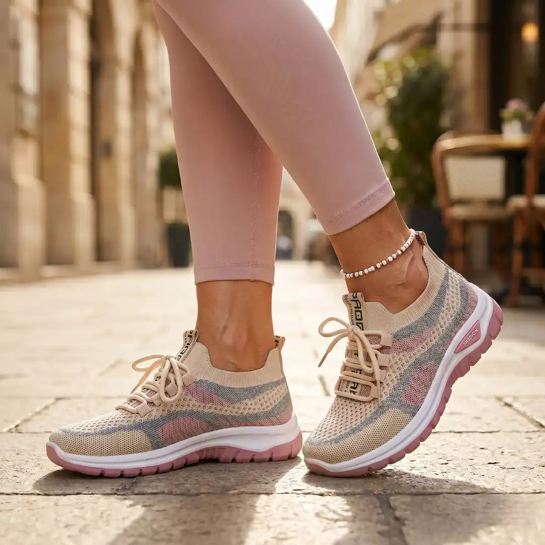 Elastic Ease Sneakers - Flexible everyday sneakers with breathable comfort and easy slip-on wear