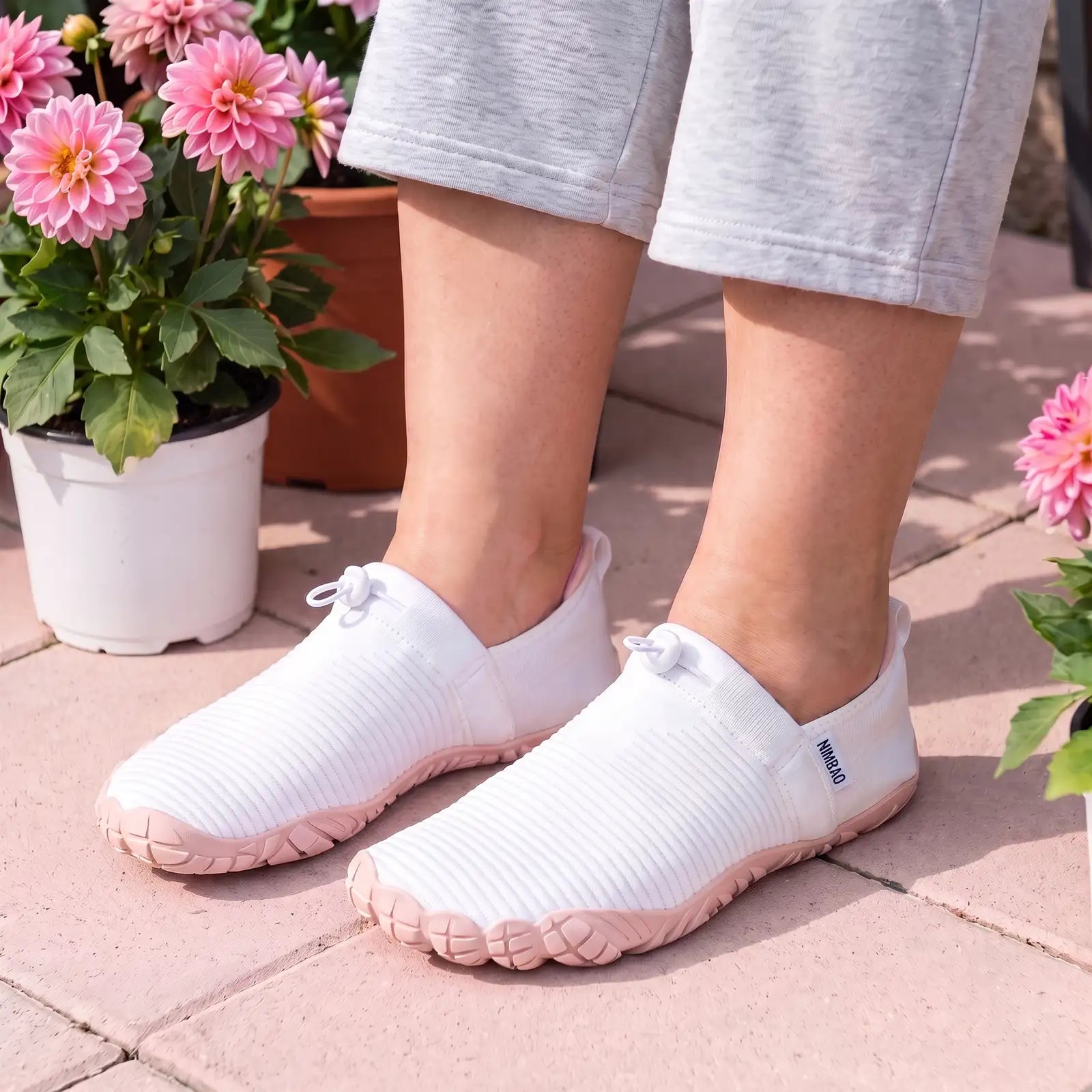 Cloud Walk Cozy White / Pink Sole lifestyle