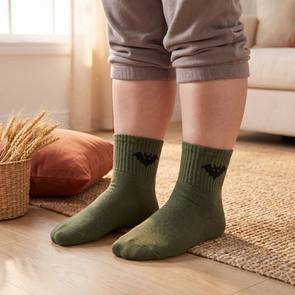 Halloween Crew Socks Army Green lifestyle
