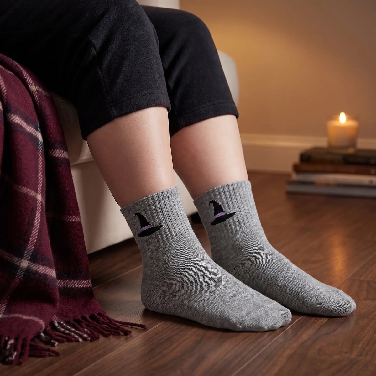 Halloween Crew Socks Grey lifestyle