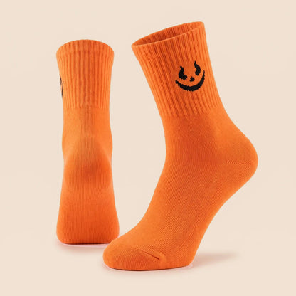 Halloween Crew Socks Orange pumpkin