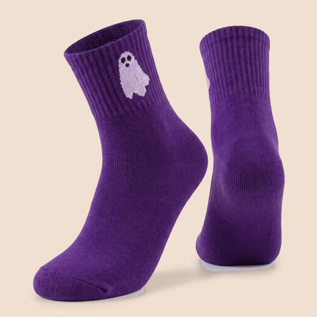 Halloween Crew Socks Purple ghost