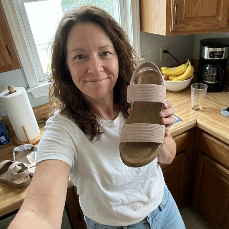 Walking in sandals