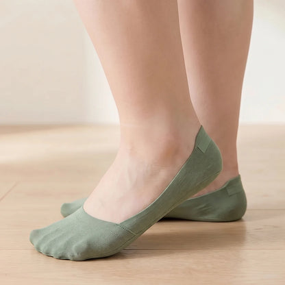 Invisible No-Show Socks worn Sage Green