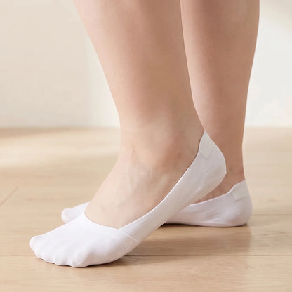 Invisible No-Show Socks worn White