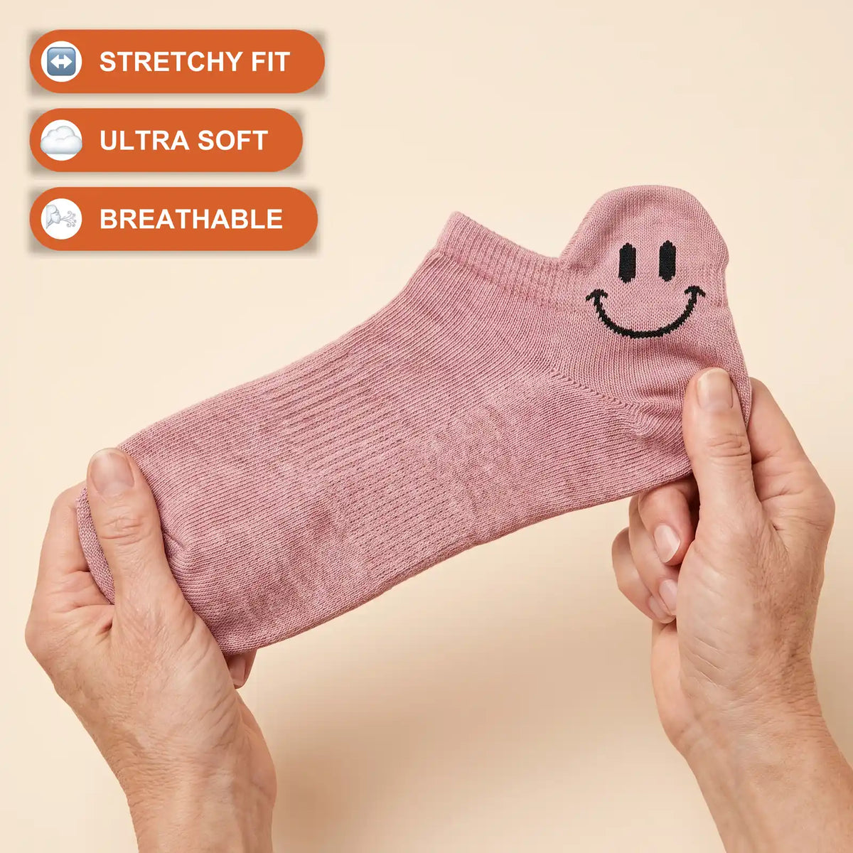 Stretchy smile ankle sock